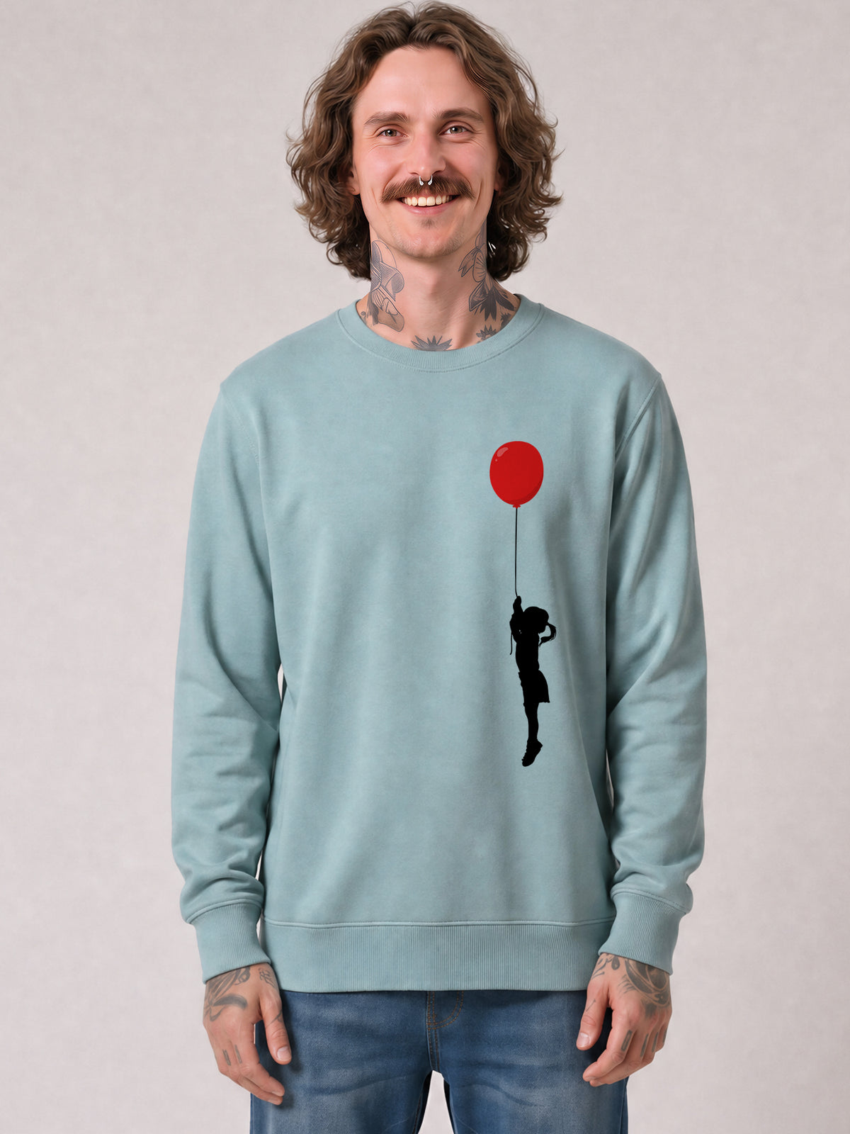 Mädchen mit Luftballon | Sweatshirt Unisex-model_01;C173