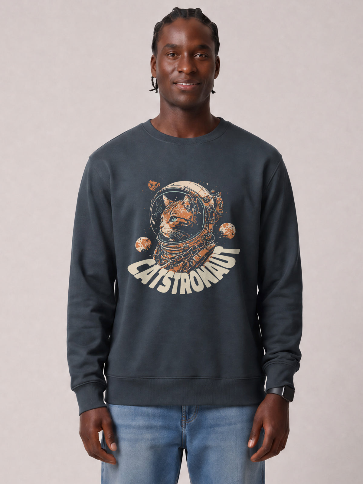Catstronaut | Sweatshirt Unisex-model_01;C715