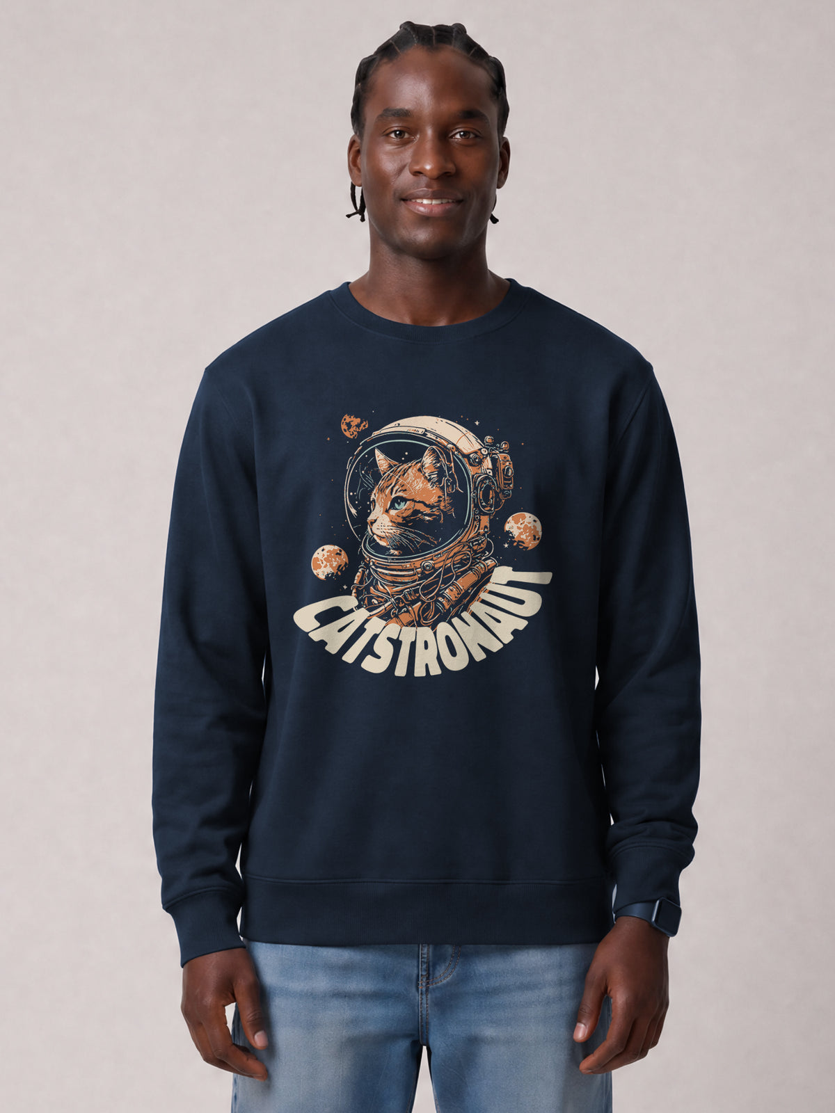 Catstronaut | Sweatshirt Unisex-model_01;C727