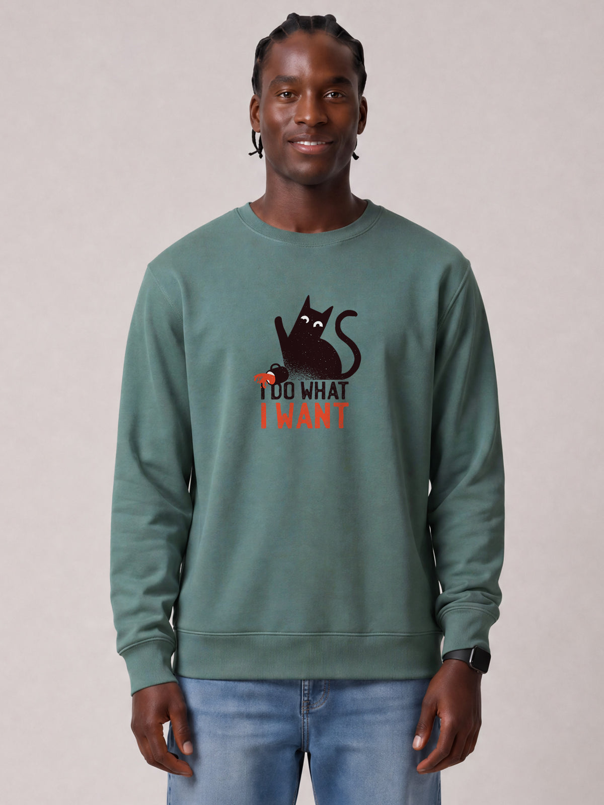 Cat | Sweatshirt Unisex-model_01;C144