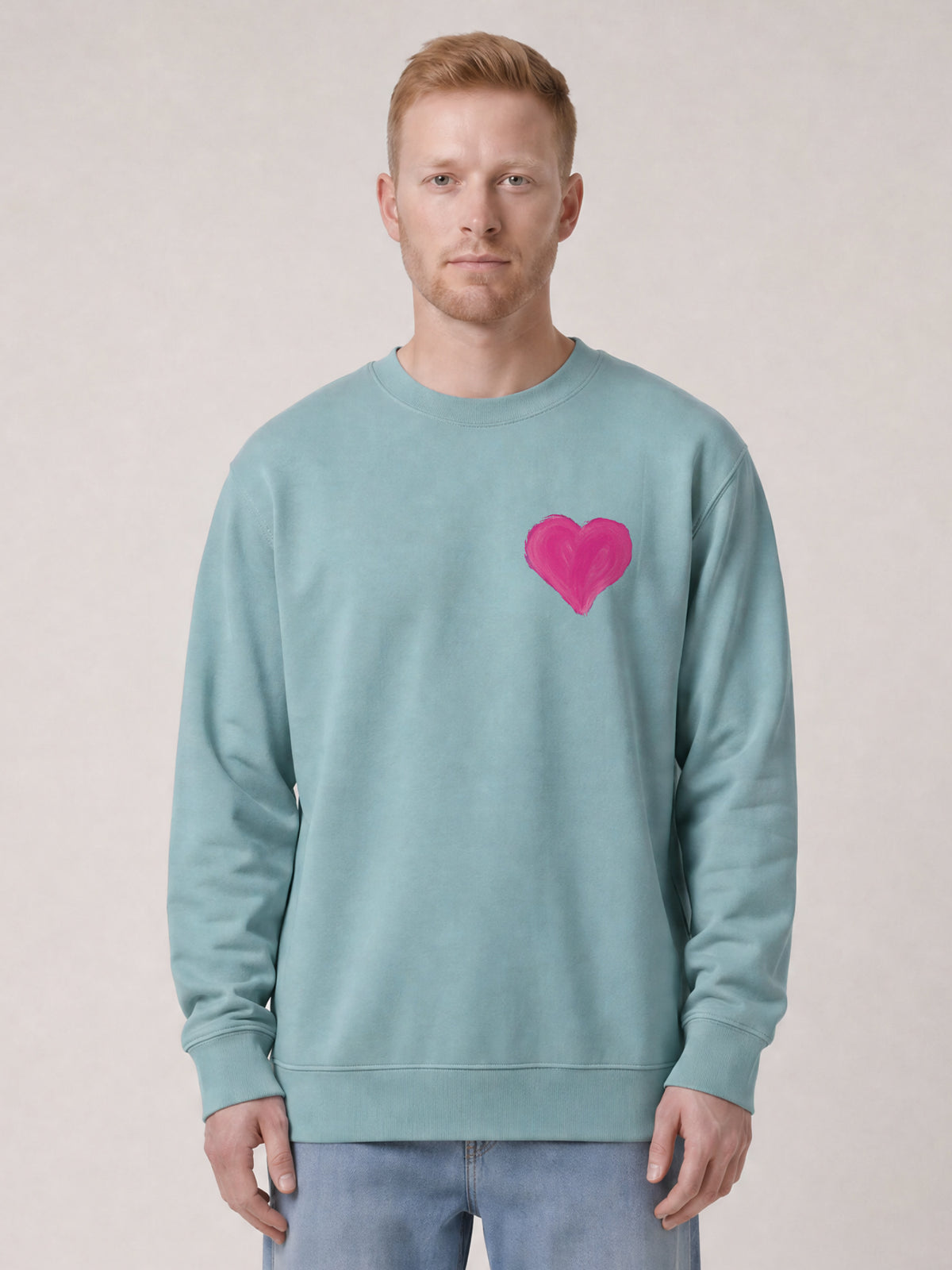 Pink Heart | Sweatshirt Unisex-model_01;C173