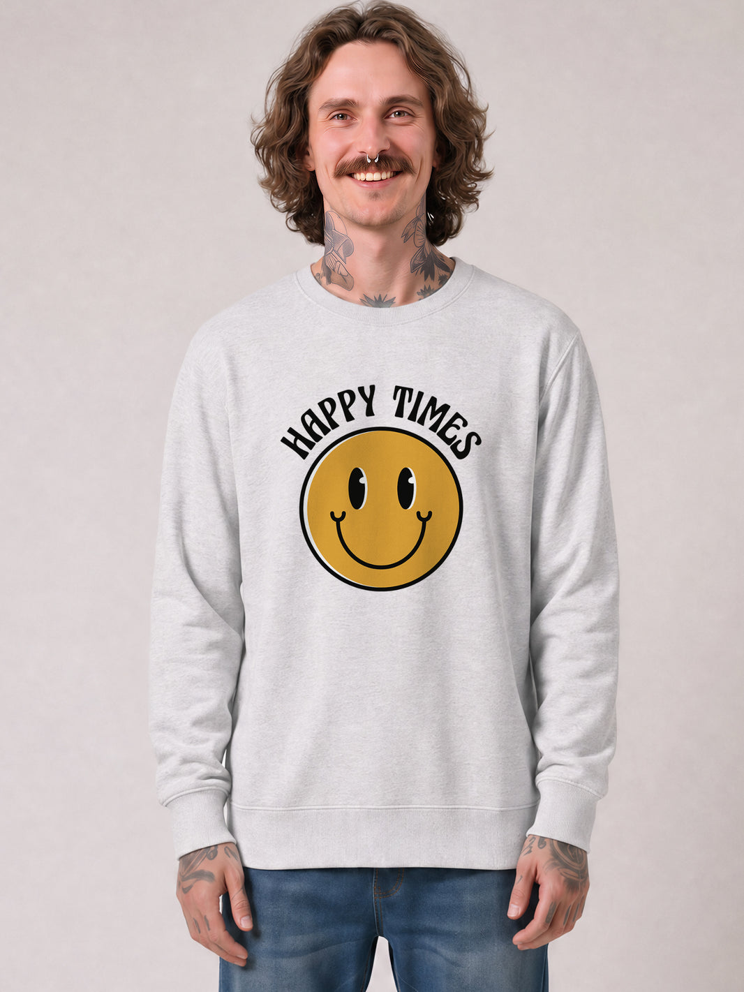 Happy times | Sweatshirt Unisex-model_01;C146