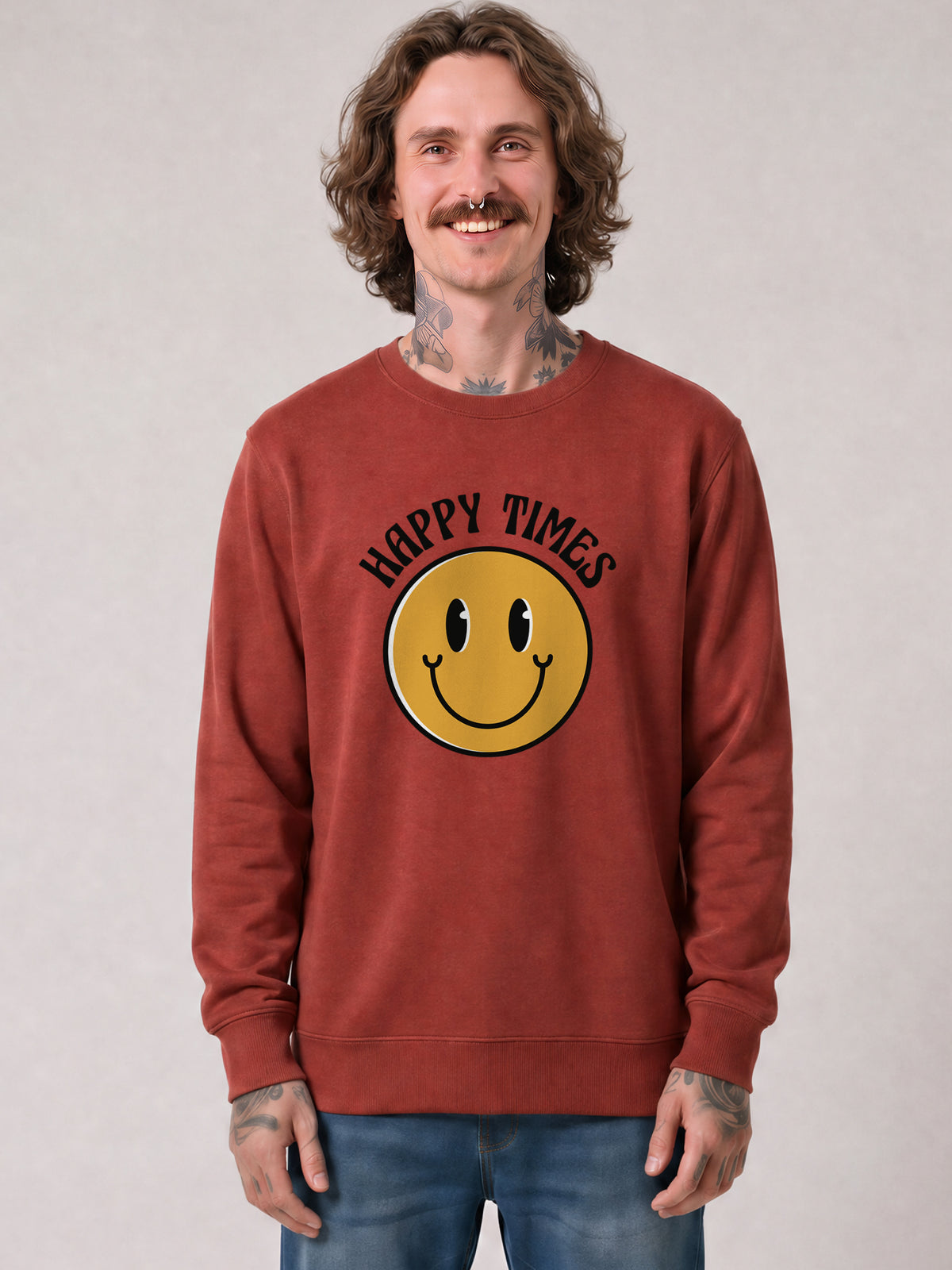 Happy times | Sweatshirt Unisex-model_01;C150