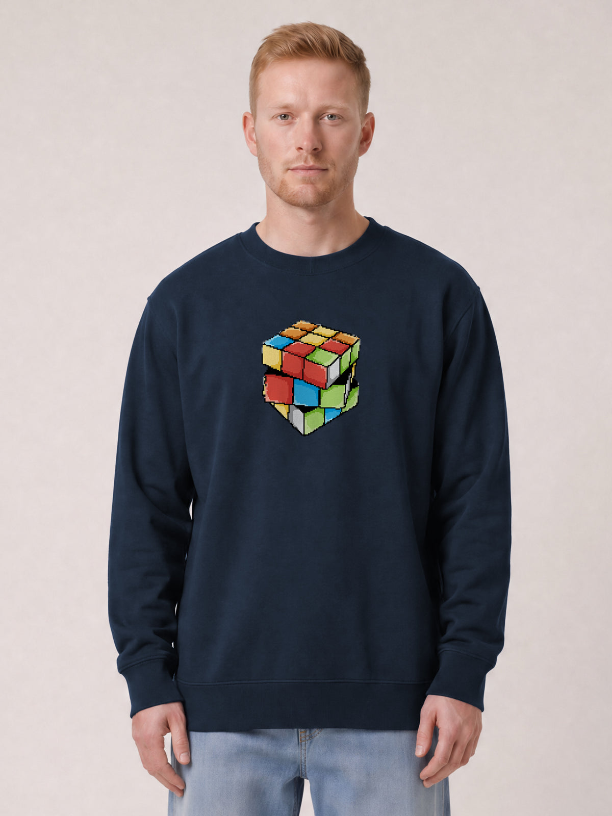 Pixel Zauberwürfel | Sweatshirt Unisex-model_01;C727