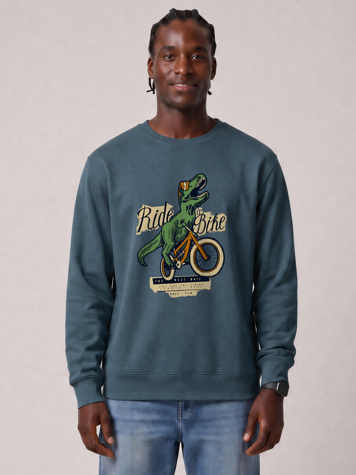 T-Rex Fahrrad | Sweatshirt Unisex-model_01;C702