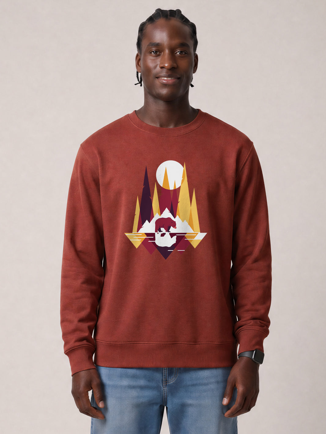 Von Bären und Bergen | Sweatshirt Unisex-model_01;C150