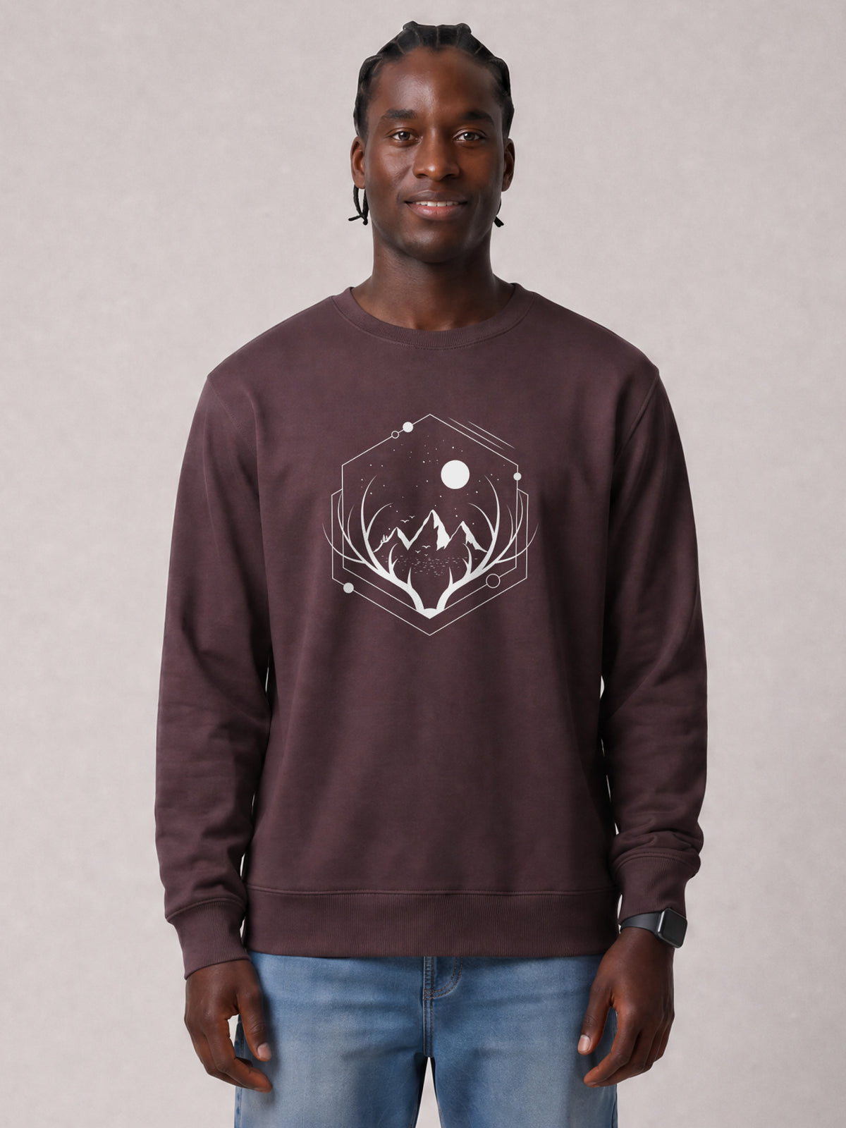 Wanderlust at night | Sweatshirt Unisex-model_01;C116
