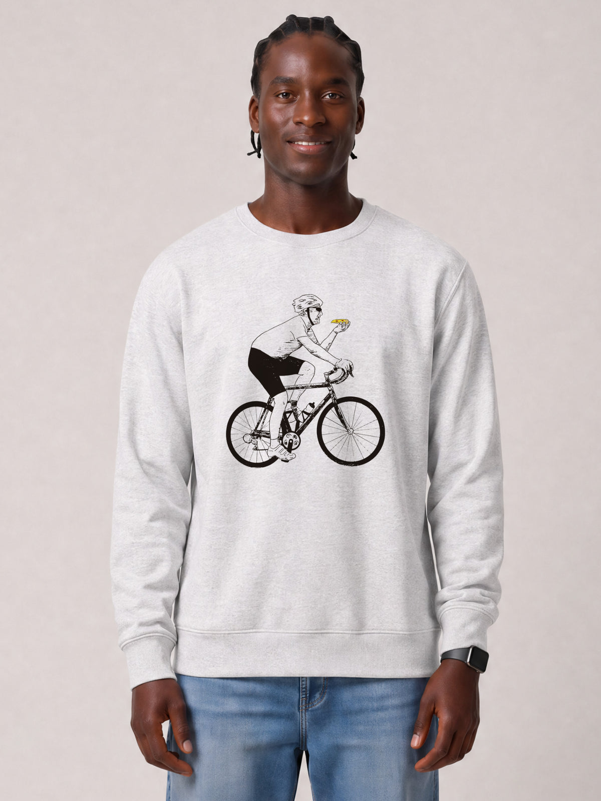 Fahrrad und Pizza | Sweatshirt Unisex-model_01;C146