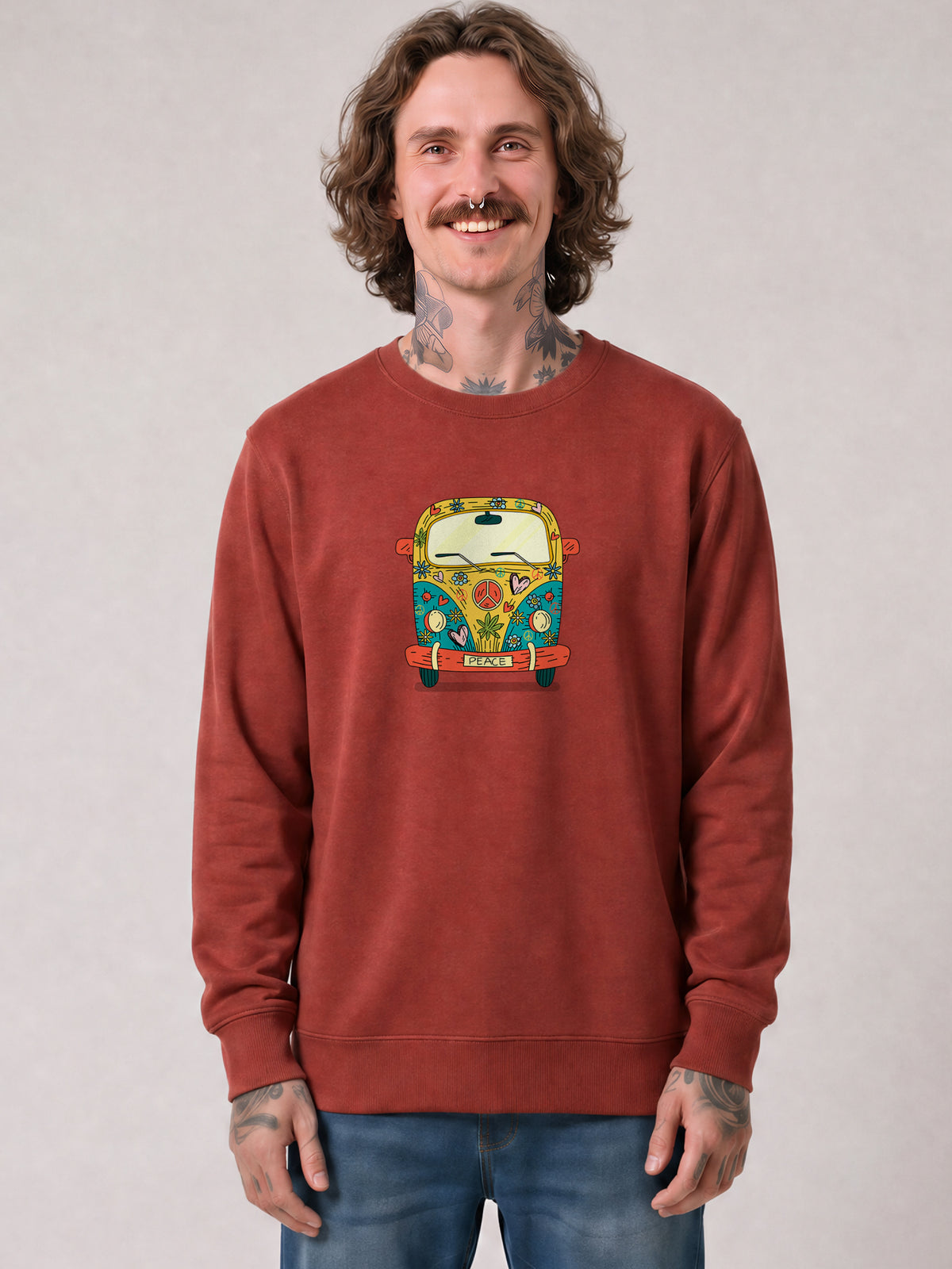 Hippies Bus | Sweatshirt Unisex-model_01;C150