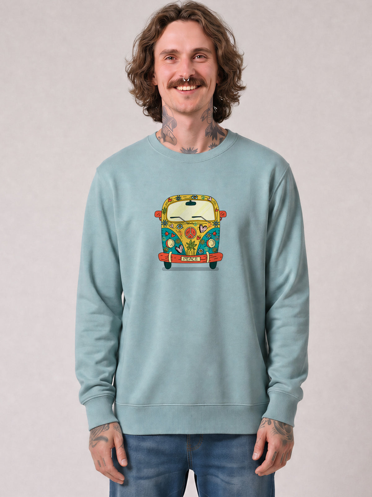 Hippies Bus | Sweatshirt Unisex-model_01;C173