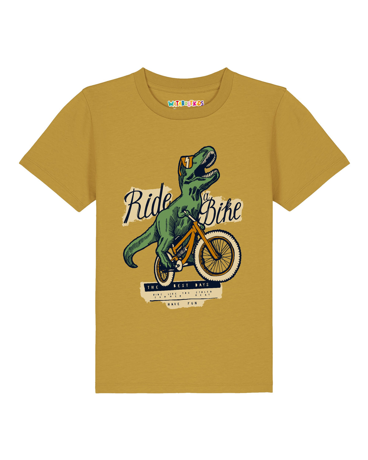T-Rex Fahrrad | T-Shirt Kinder-front;C048