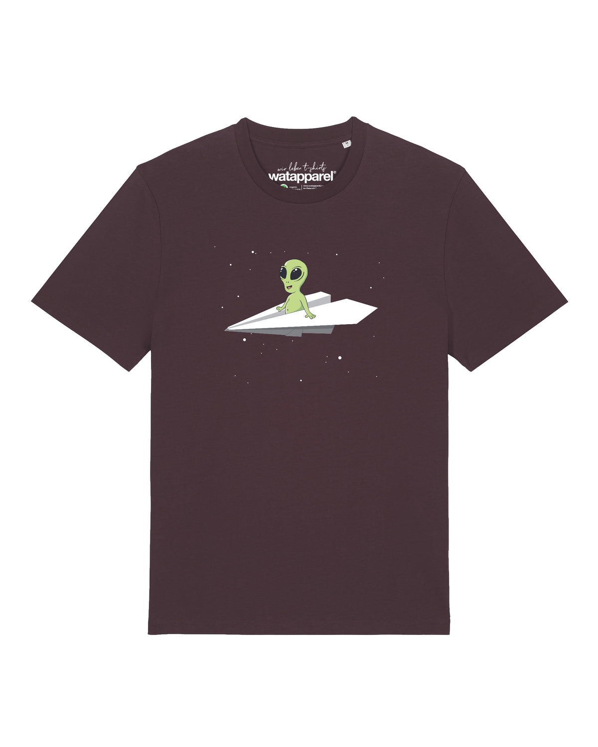 Alien on a paper plane | T-Shirt Unisex-front;C116