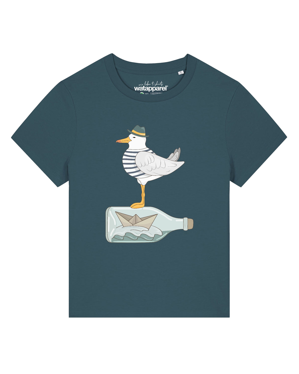 Möwe mit Hut | T-Shirt Frauen-front;C702