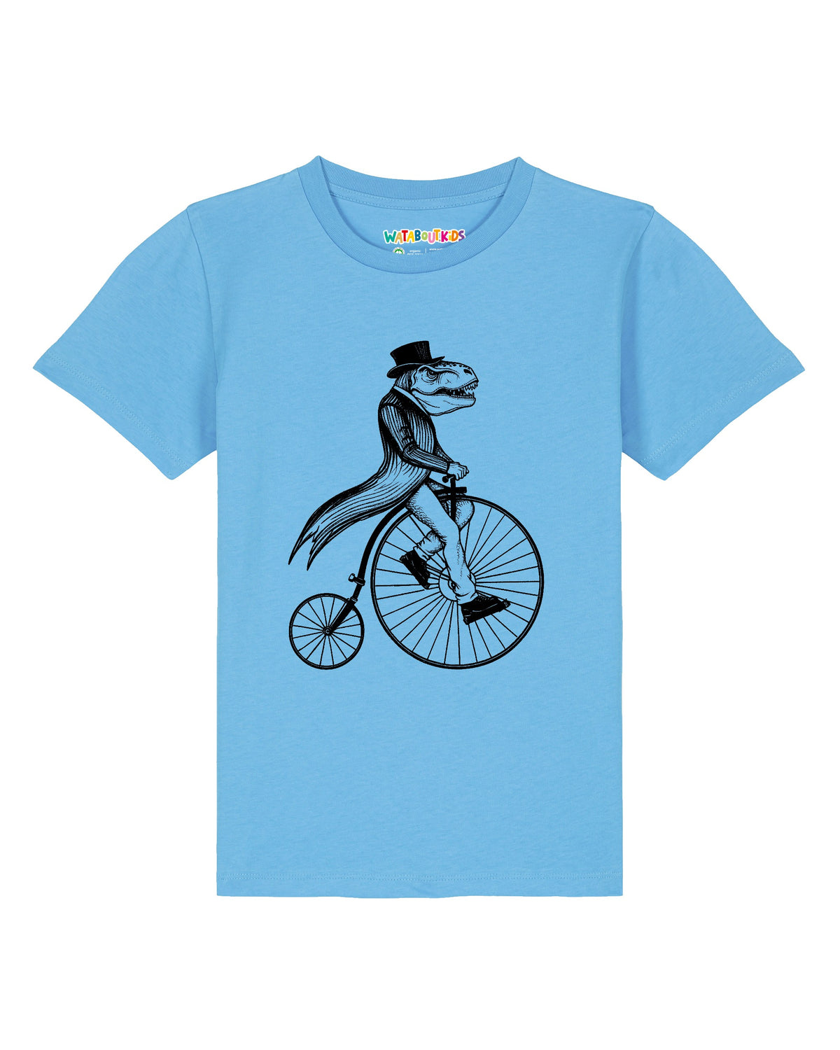 T-Rex auf Fahrrad | T-Shirt Kinder-front;C145