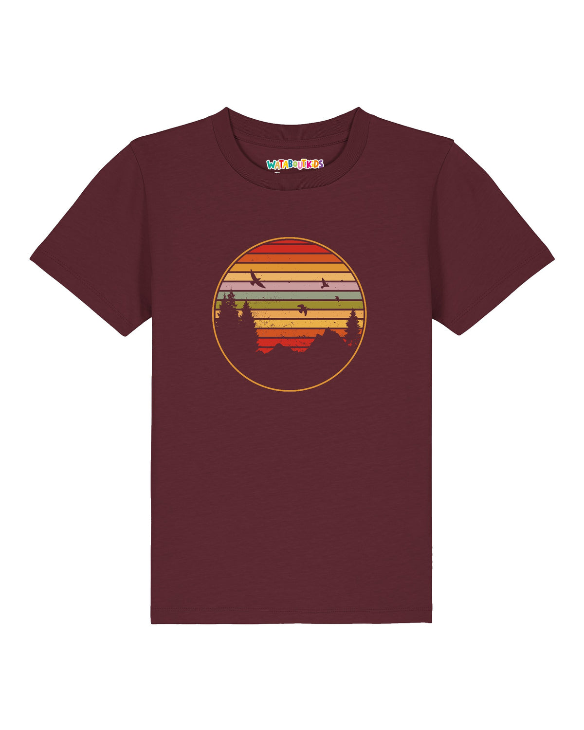 Sunset Berge & Tannen | T-Shirt Kinder-front;C244