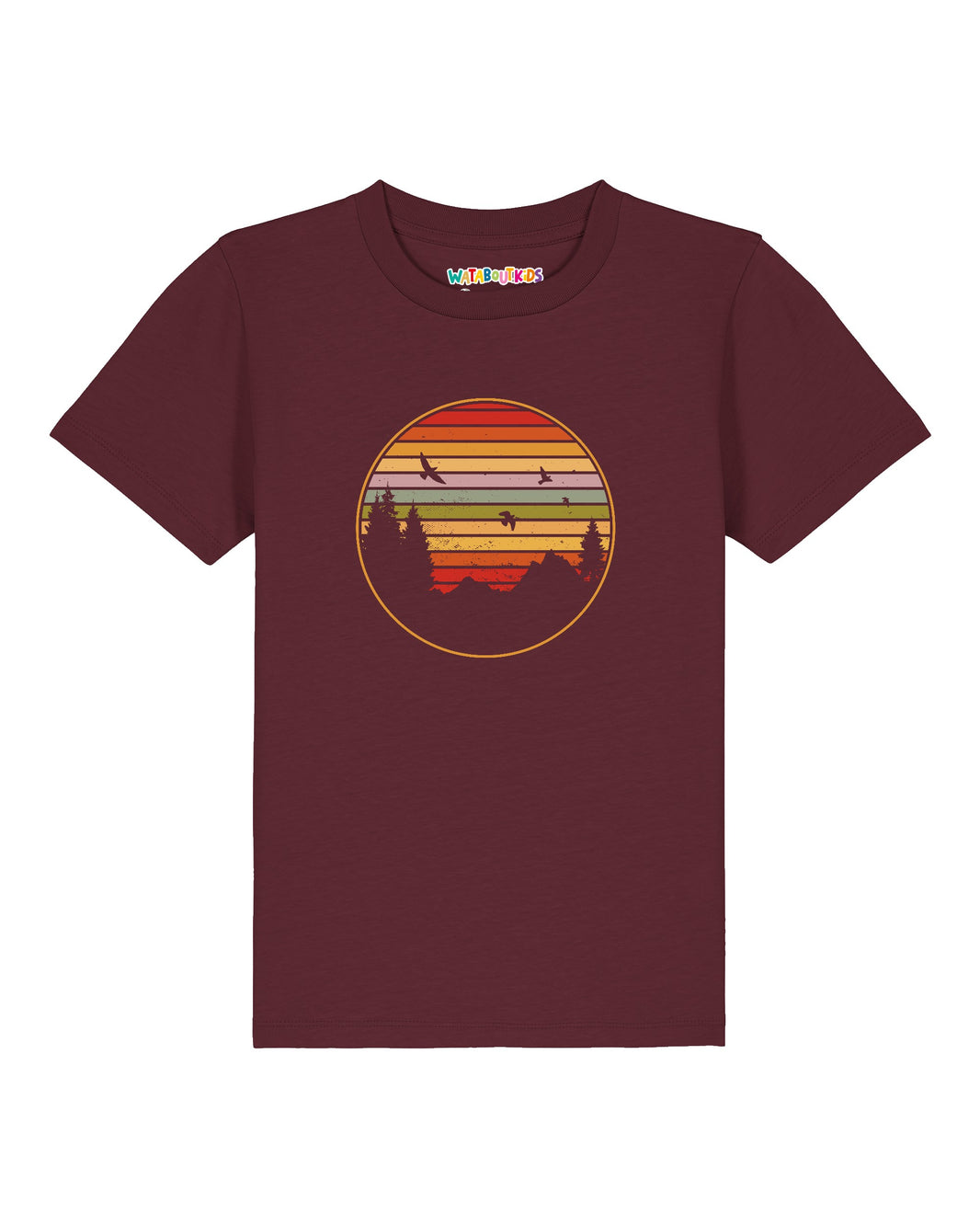 Sunset Berge & Tannen | T-Shirt Kinder-front;C244