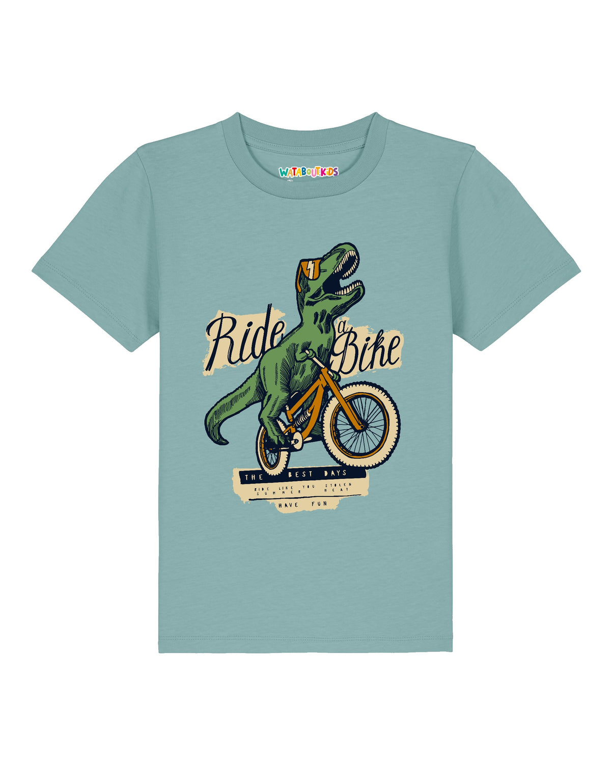 T-Rex Fahrrad | T-Shirt Kinder-front;C060