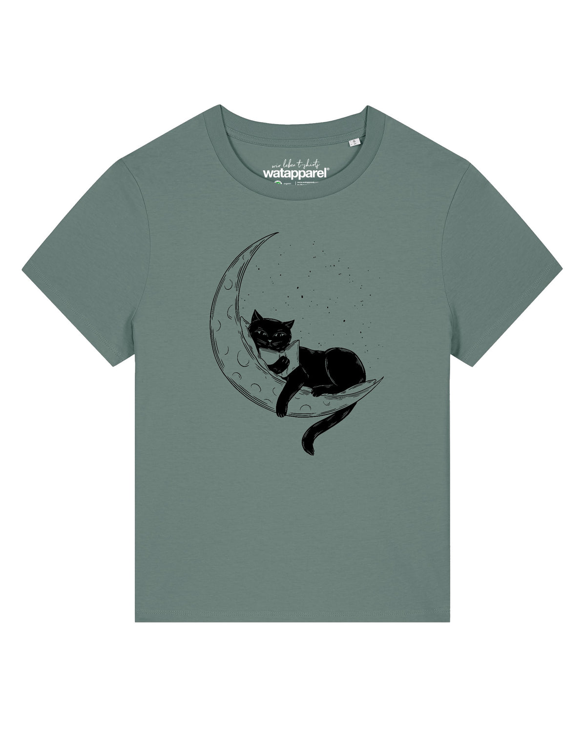 Katze auf dem Mond | T-Shirt Frauen-front;C144