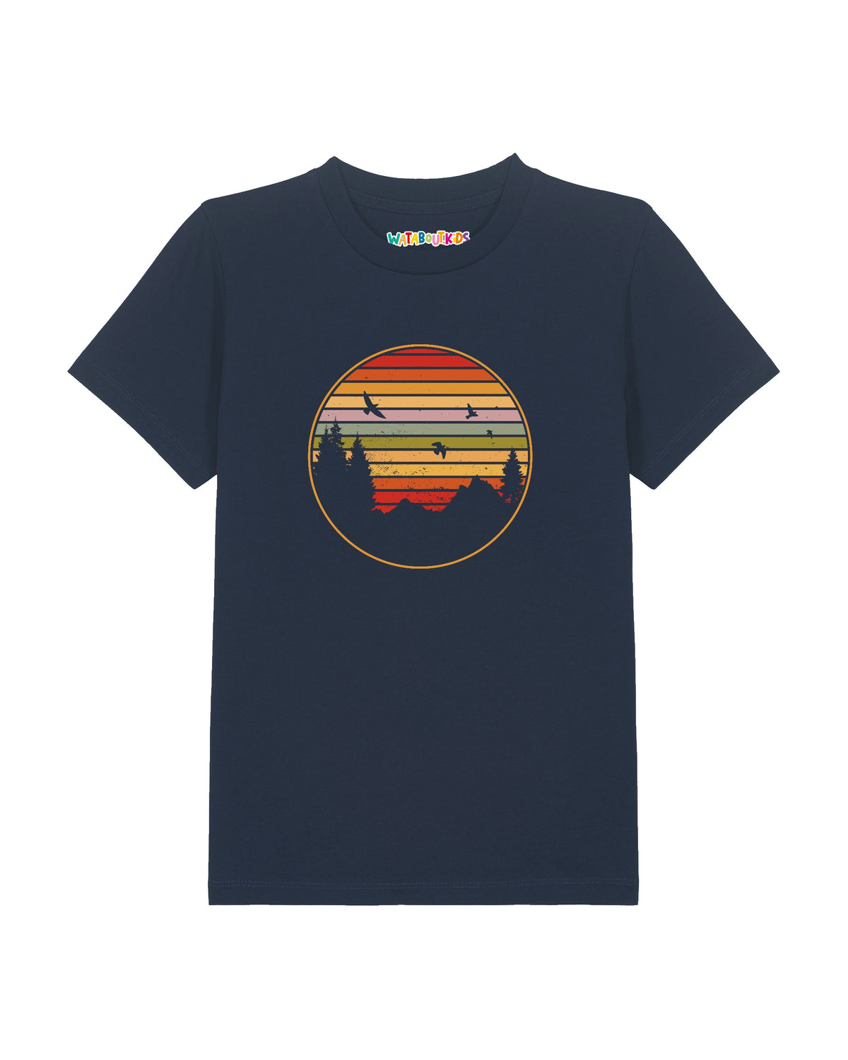 Sunset Berge & Tannen | T-Shirt Kinder-front;C727