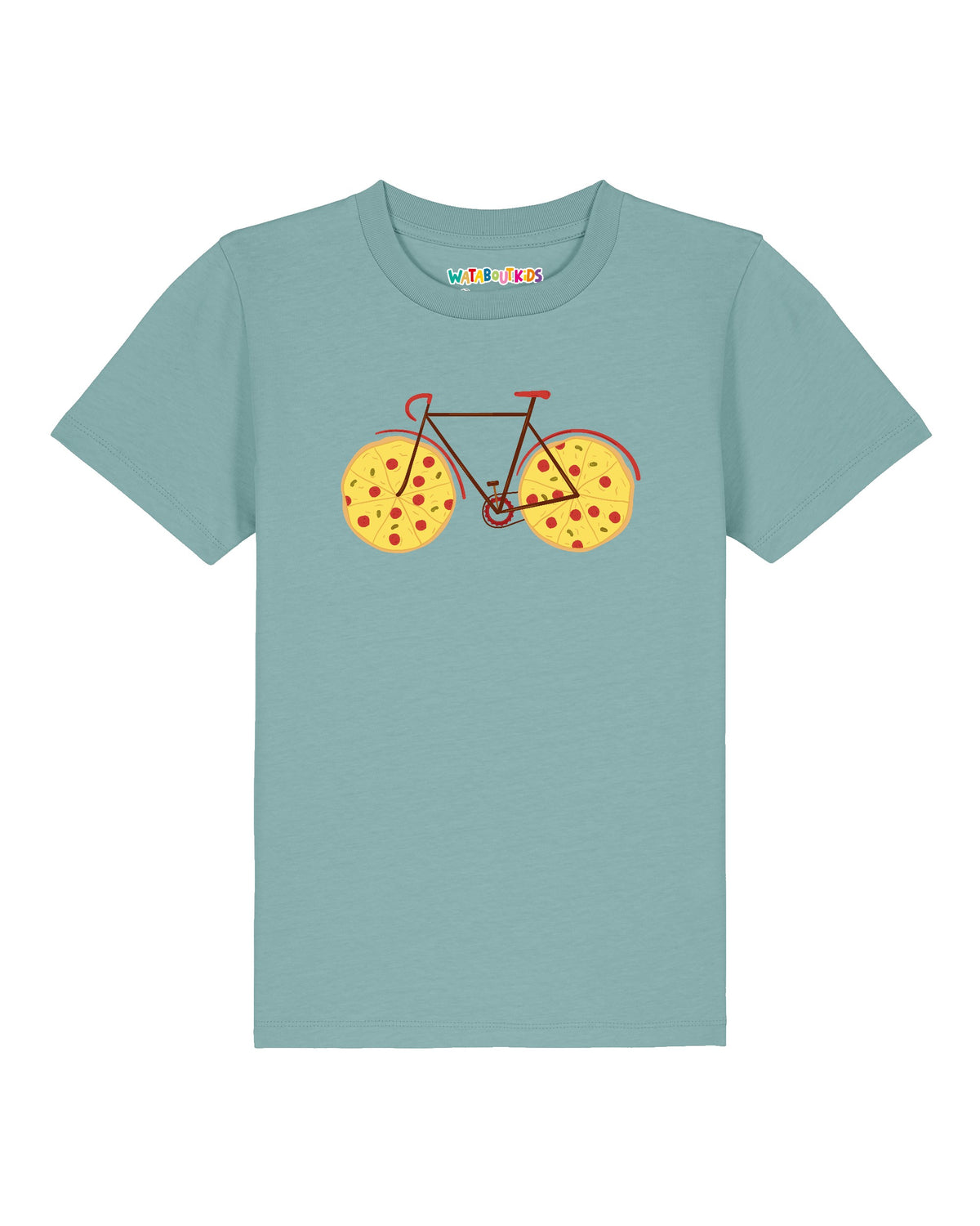 Pizza Fahrrad | T-Shirt Kinder-front;C060