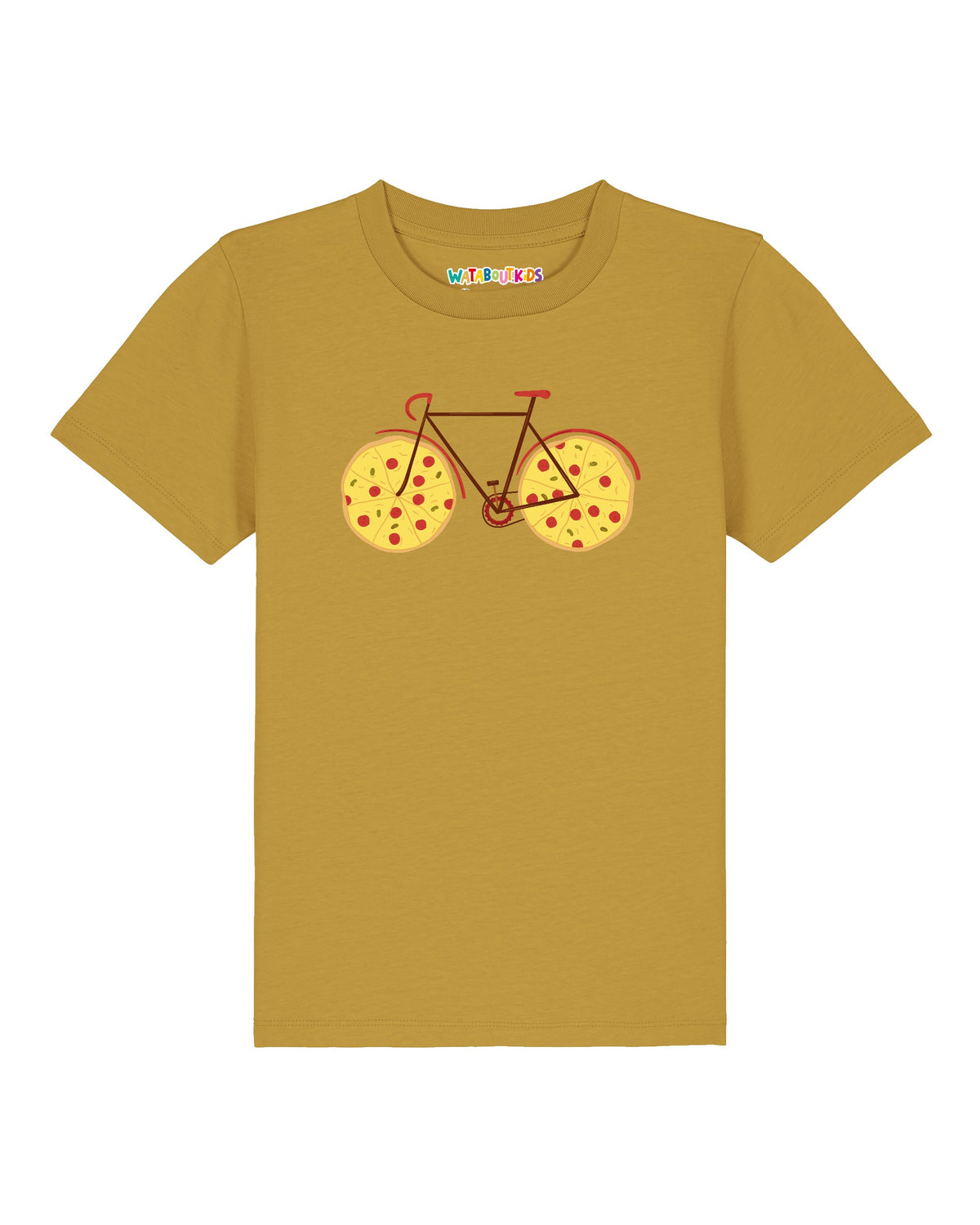Pizza Fahrrad | T-Shirt Kinder-front;C048