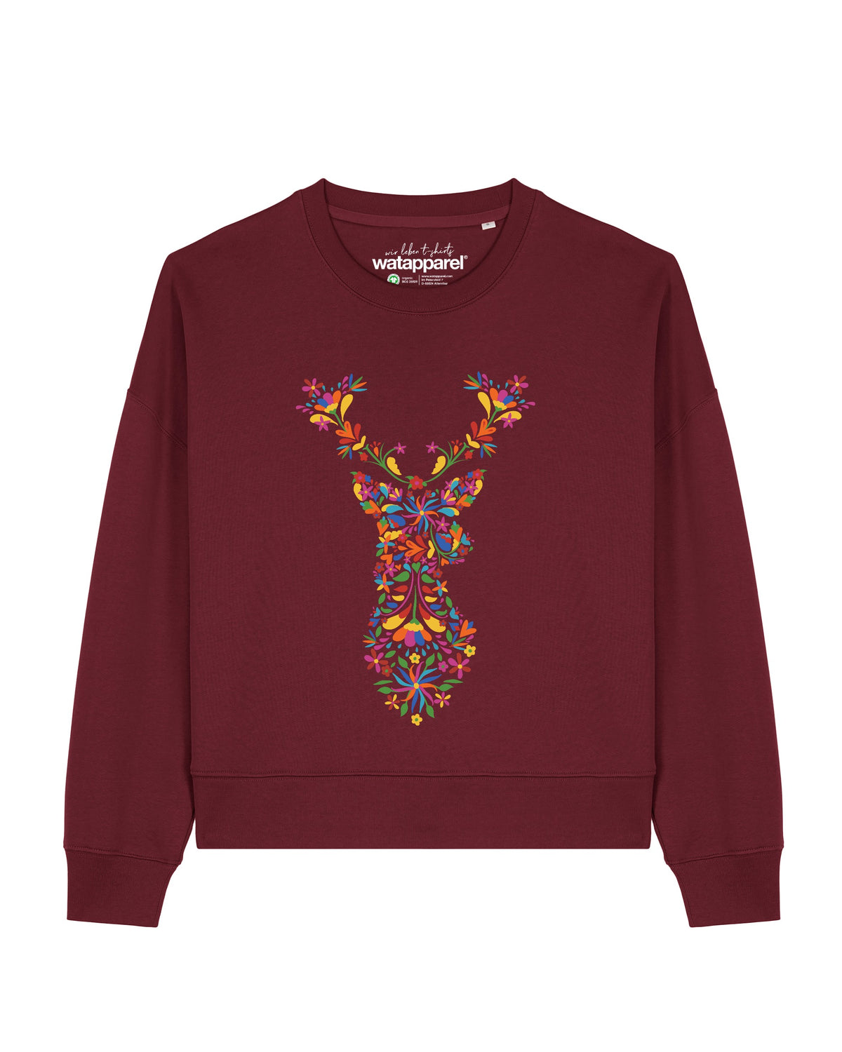 Floral Deer | Sweatshirt Frauen-front;C244