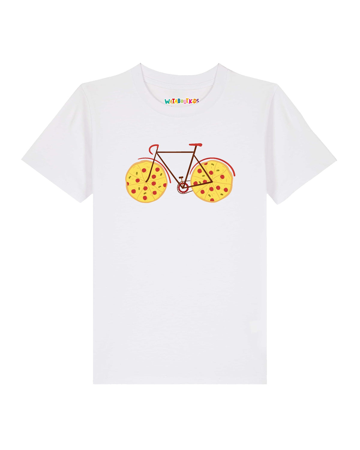 Pizza Fahrrad | T-Shirt Kinder-front;C001