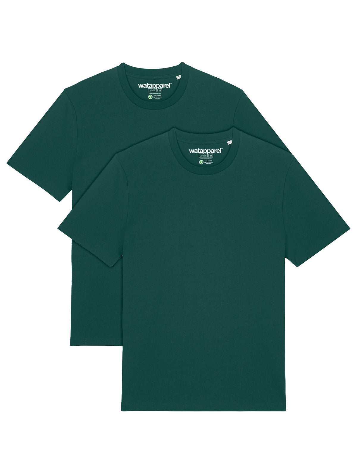 2er Multipack Bio Basic T-Shirt Glazed Green | T-Shirt Unisex-front;C036