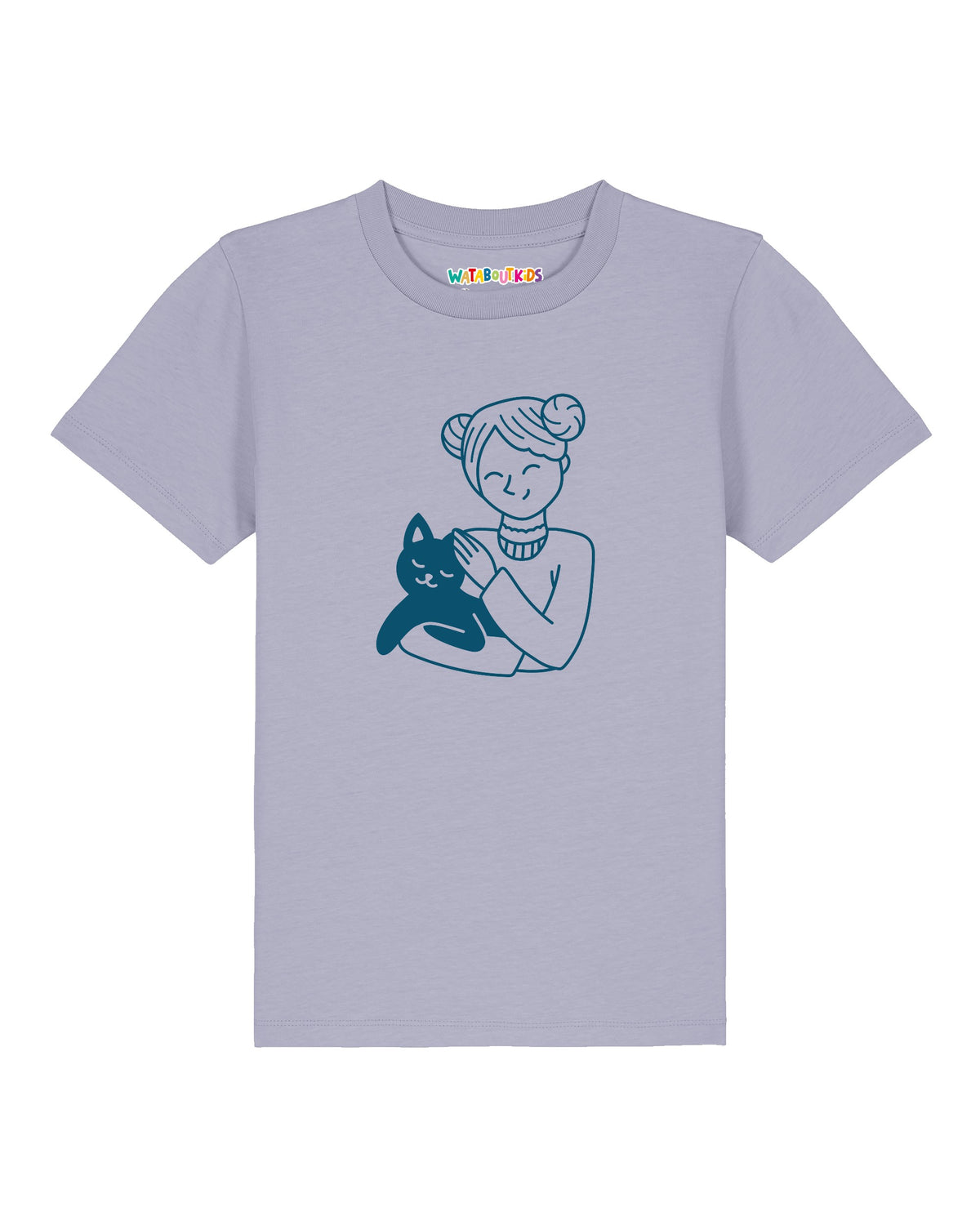 Mädchen und Katze | T-Shirt Kinder-front;C063