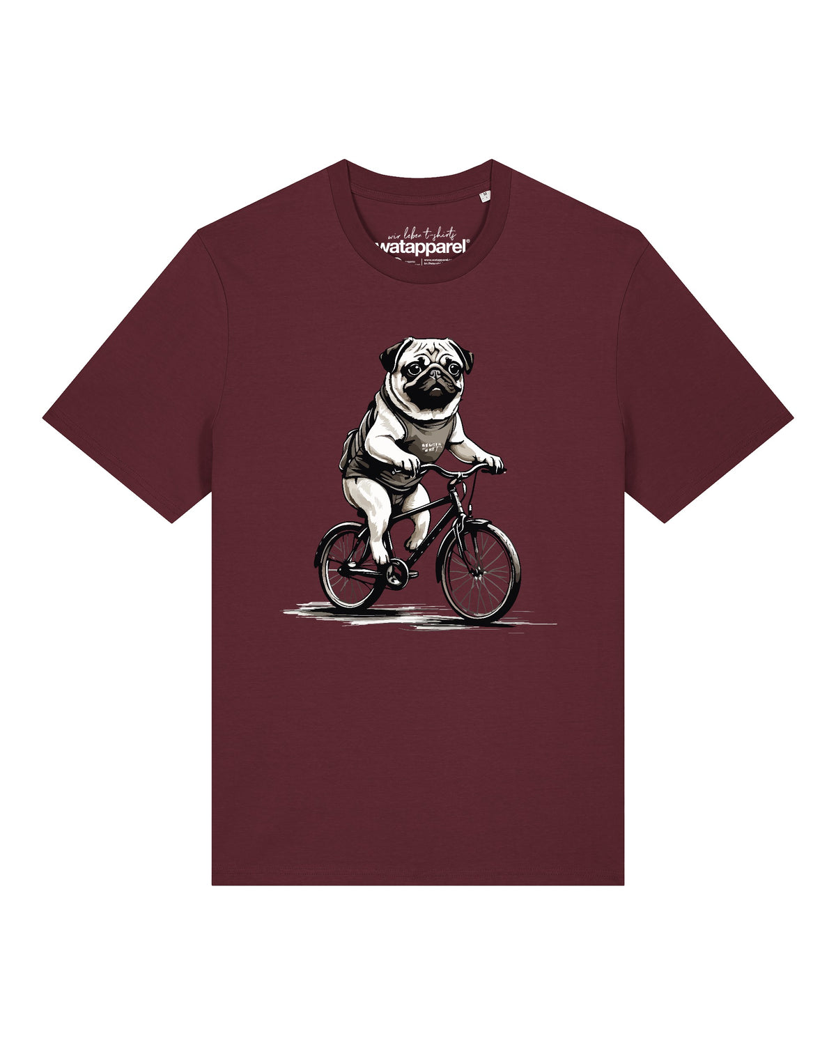Mops auf Fahrrad | T-Shirt Unisex-front;C244