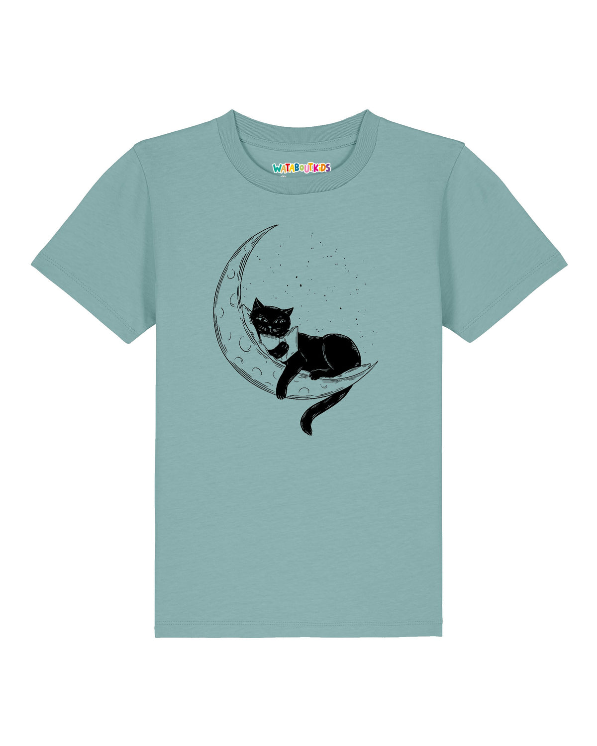 Katze auf dem Mond | T-Shirt Kinder-front;C060