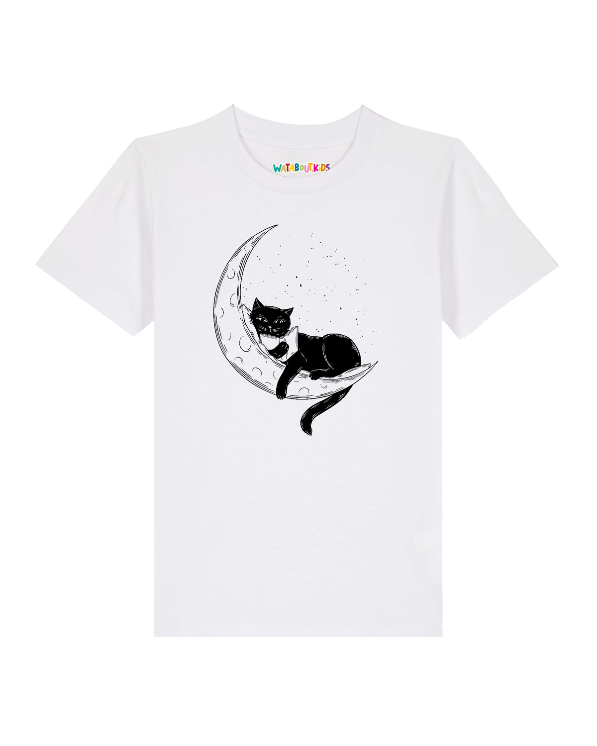 Katze auf dem Mond | T-Shirt Kinder-front;C001