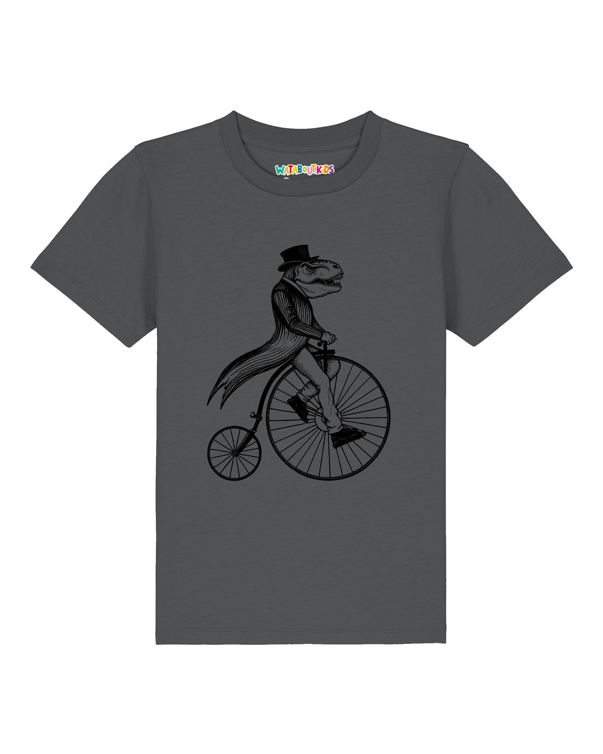 T-Rex auf Fahrrad | T-Shirt Kinder-front;C253