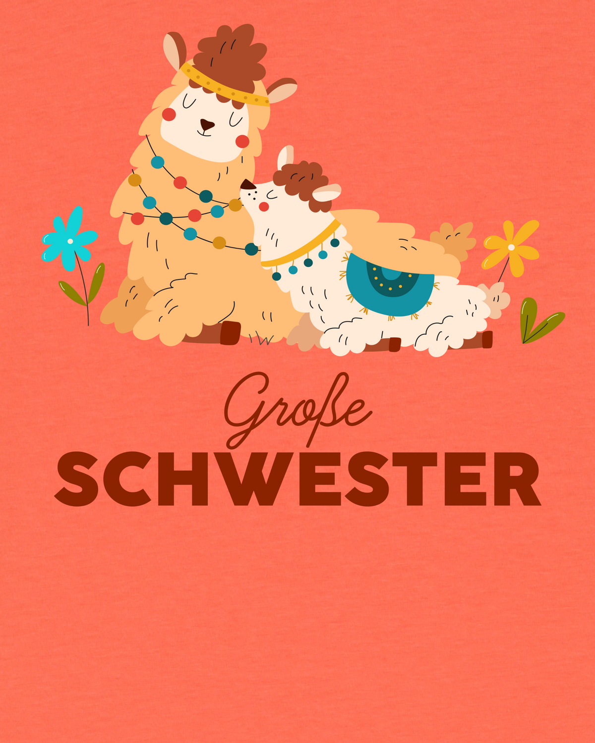 Lama Große Schwester | T-Shirt Kinder-detail_front;C143
