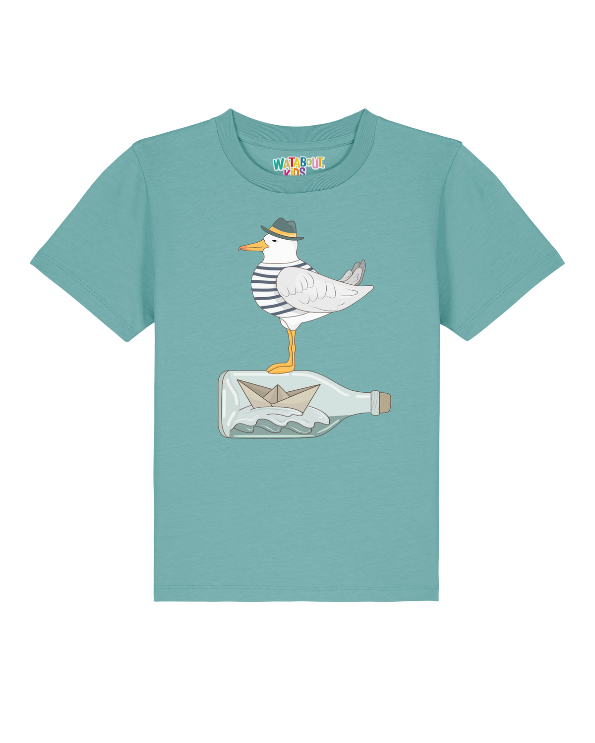 Möwe mit Hut | T-Shirt Kinder-front;C060
