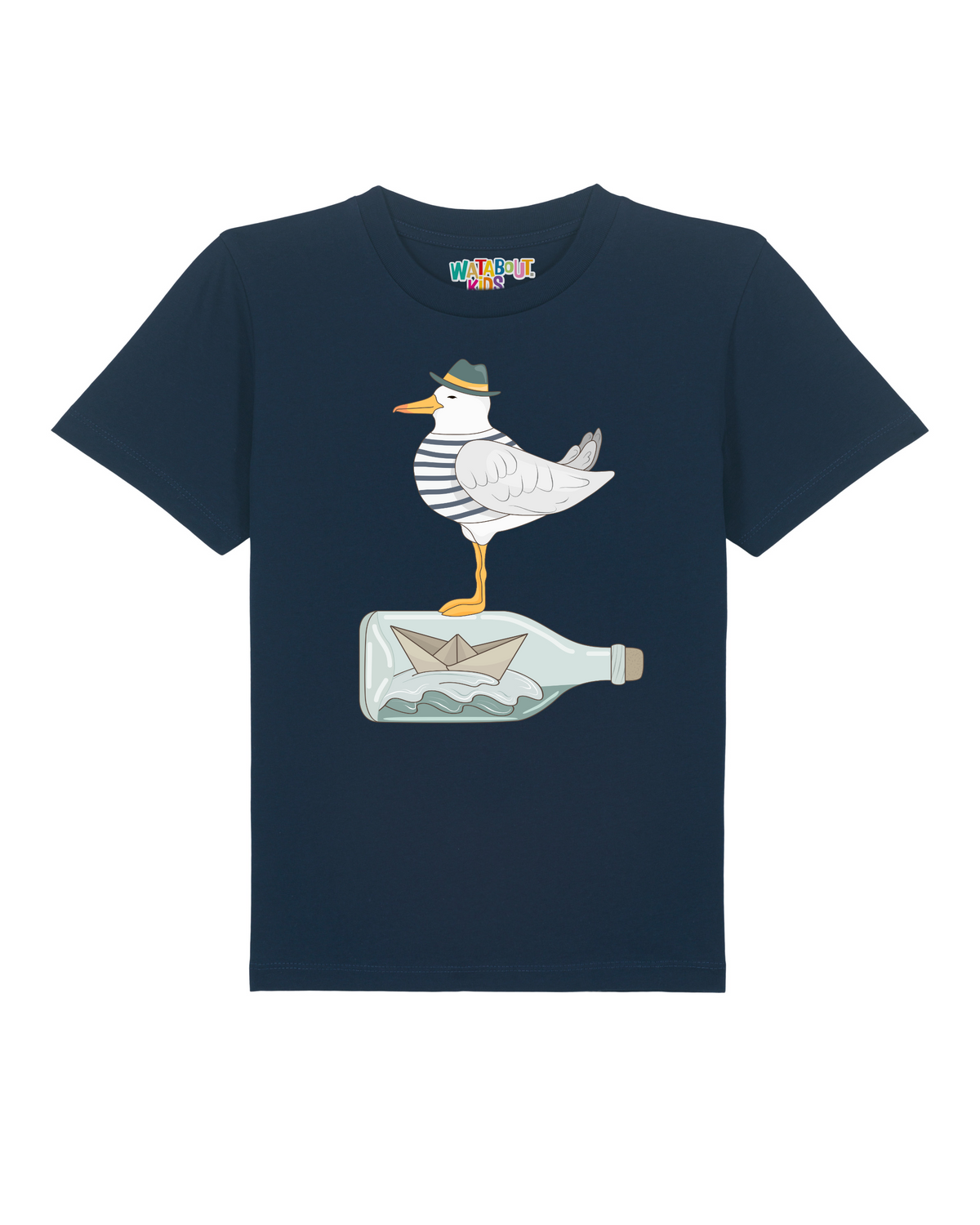 Möwe mit Hut | T-Shirt Kinder-front;C727