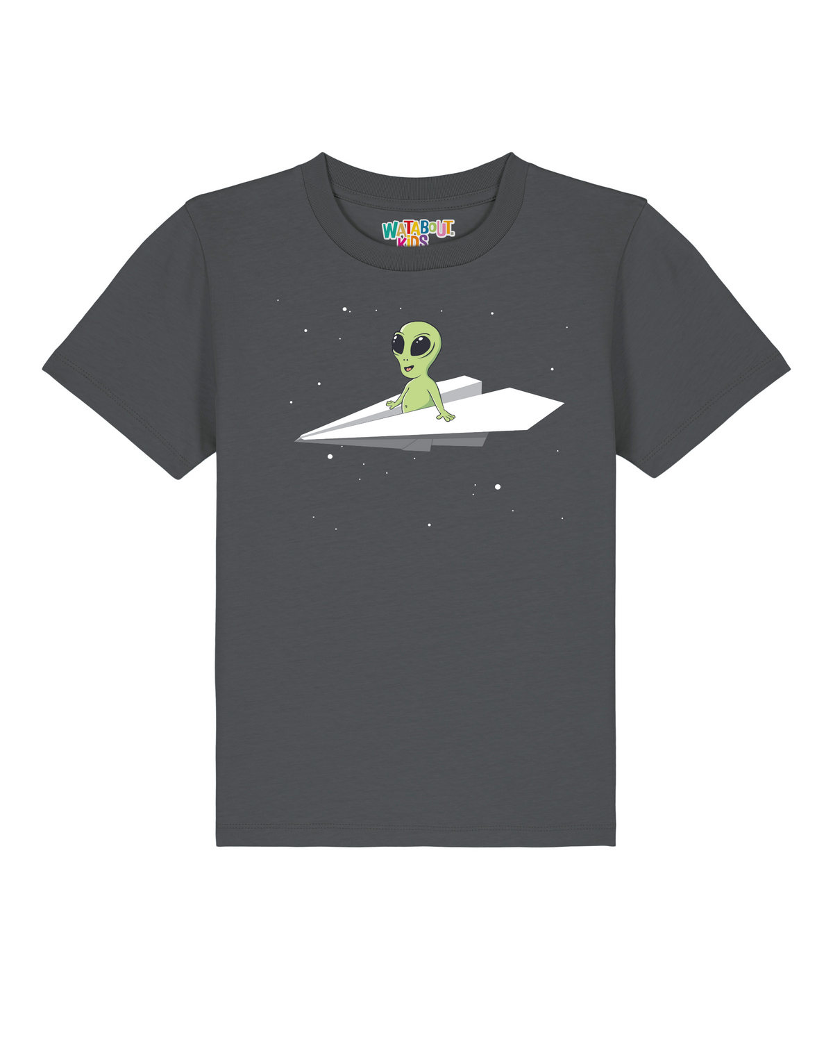 Alien on a paper plane | T-Shirt Kinder-front;C253