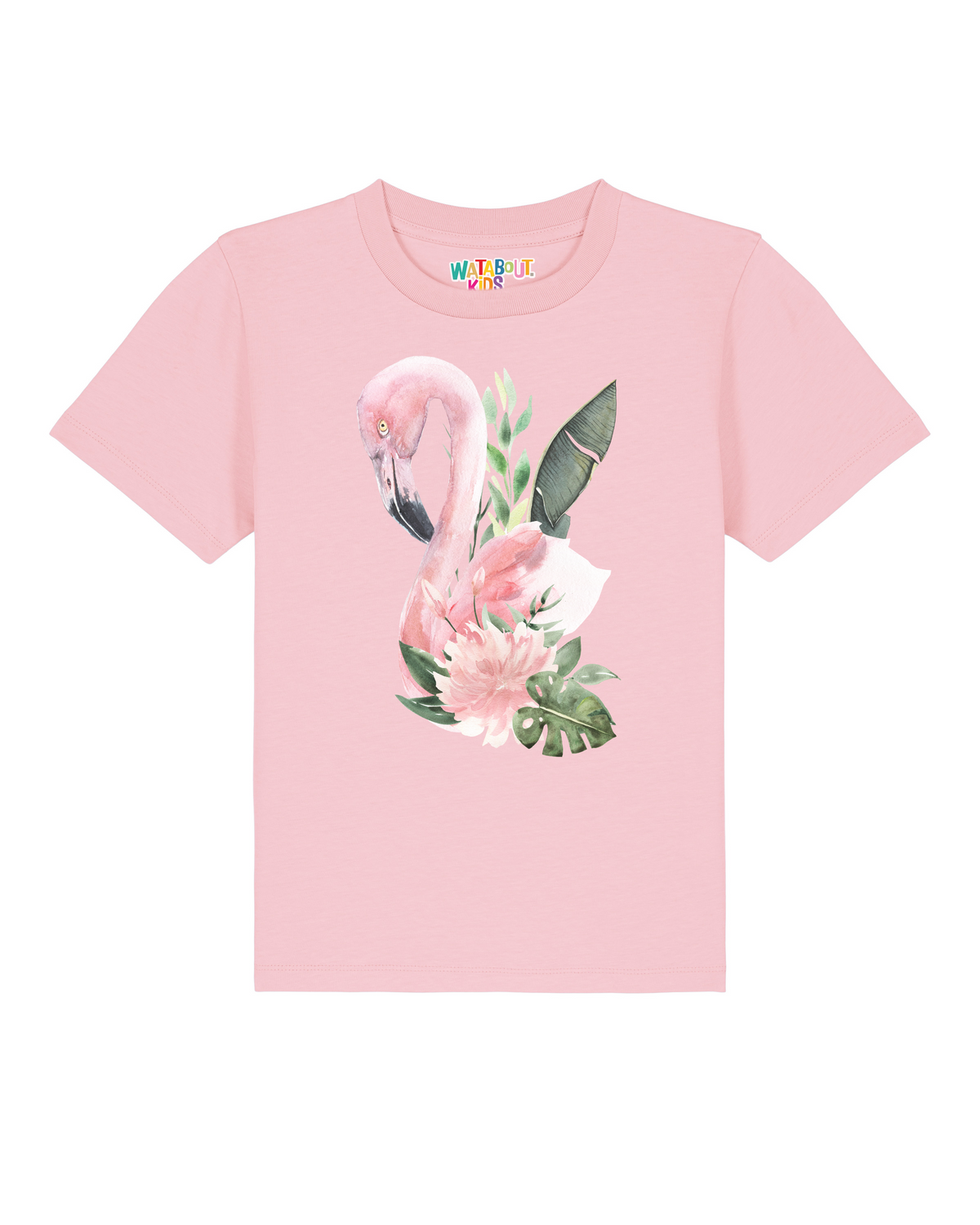 Flamingo mit Blumen | T-Shirt Kinder-front;C005