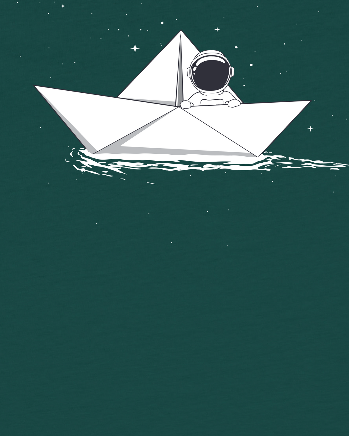 Astronaut in paper boat | T-Shirt Kinder-detail_front;C036