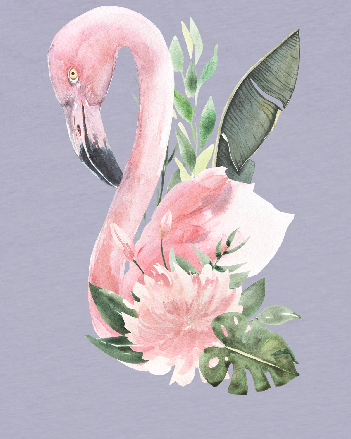 Flamingo mit Blumen | T-Shirt Kinder-detail_front;C063