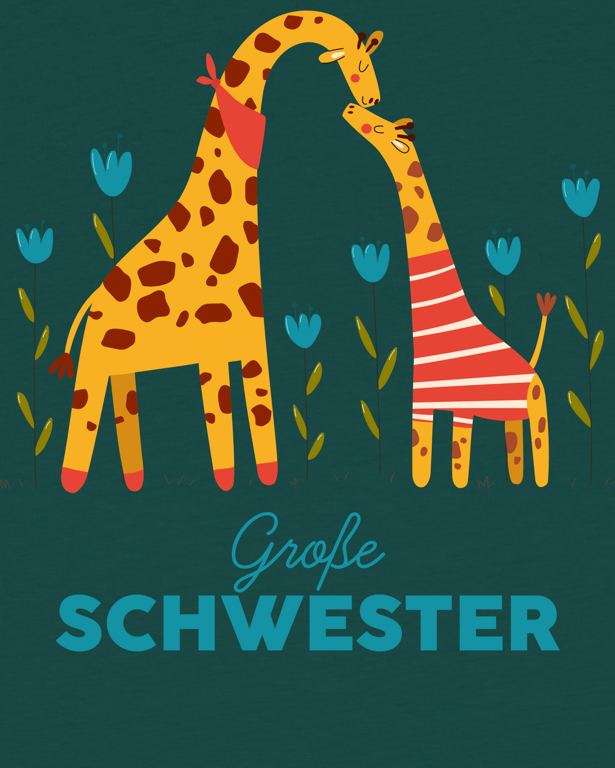 Giraffe Große Schwester | T-Shirt Kinder-detail_front;C036