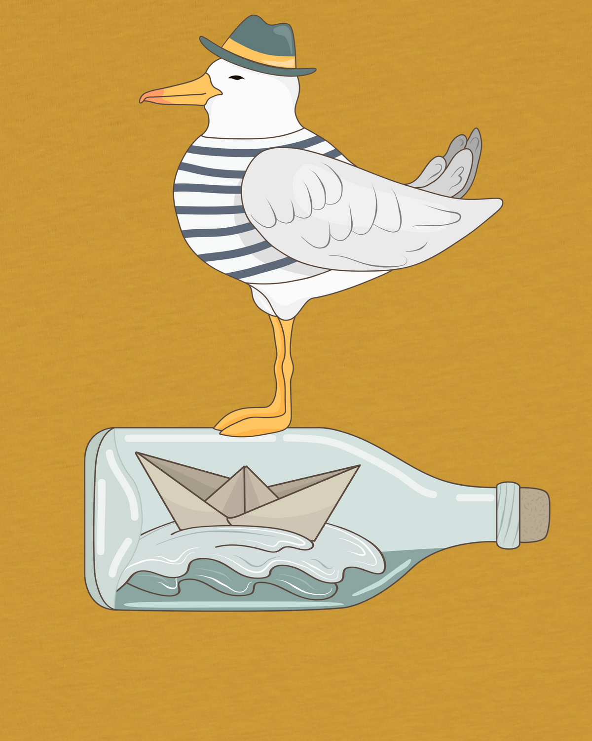 Möwe mit Hut | T-Shirt Kinder-detail_front;C048