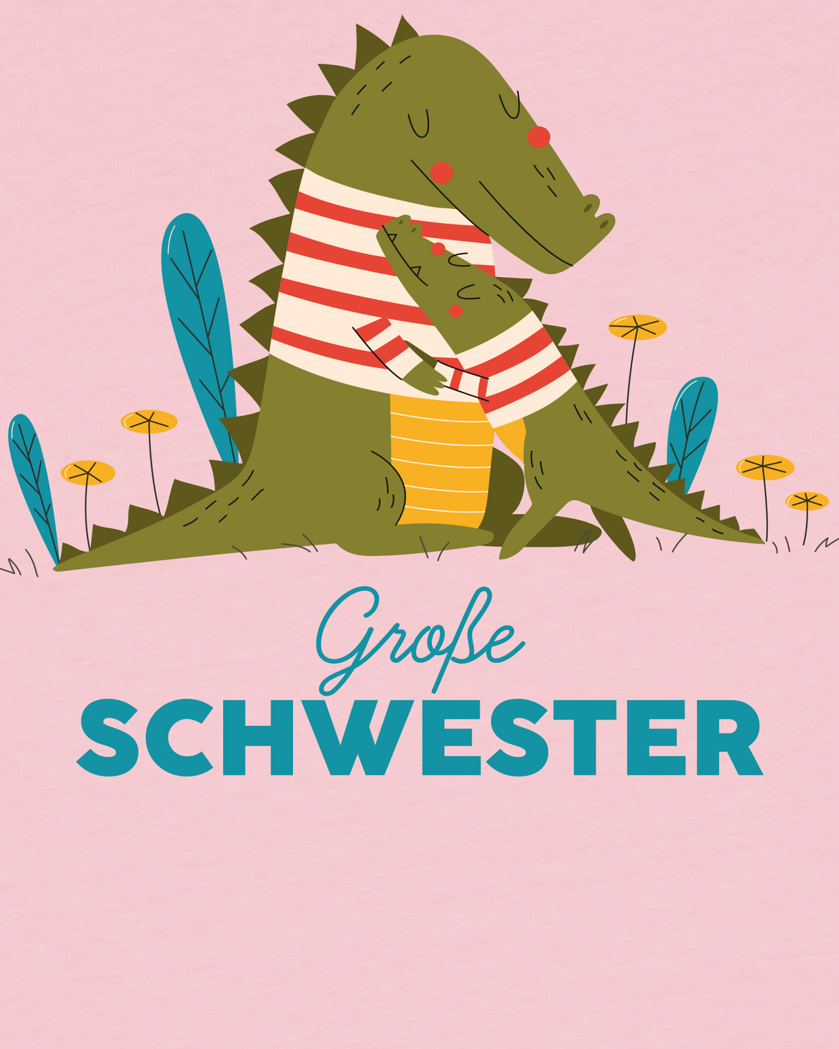 Krokodil Große Schwester | T-Shirt Kinder-detail_front;C005