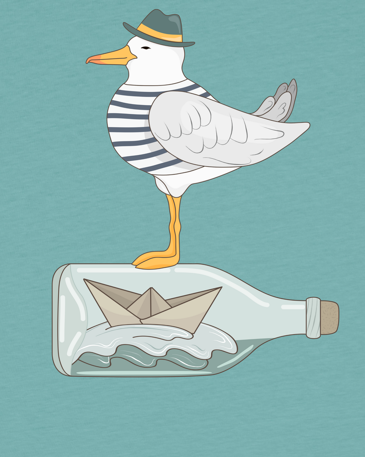 Möwe mit Hut | T-Shirt Kinder-detail_front;C060