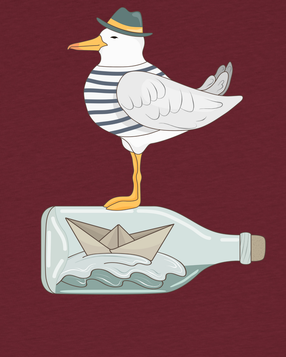 Möwe mit Hut | T-Shirt Kinder-detail_front;C244