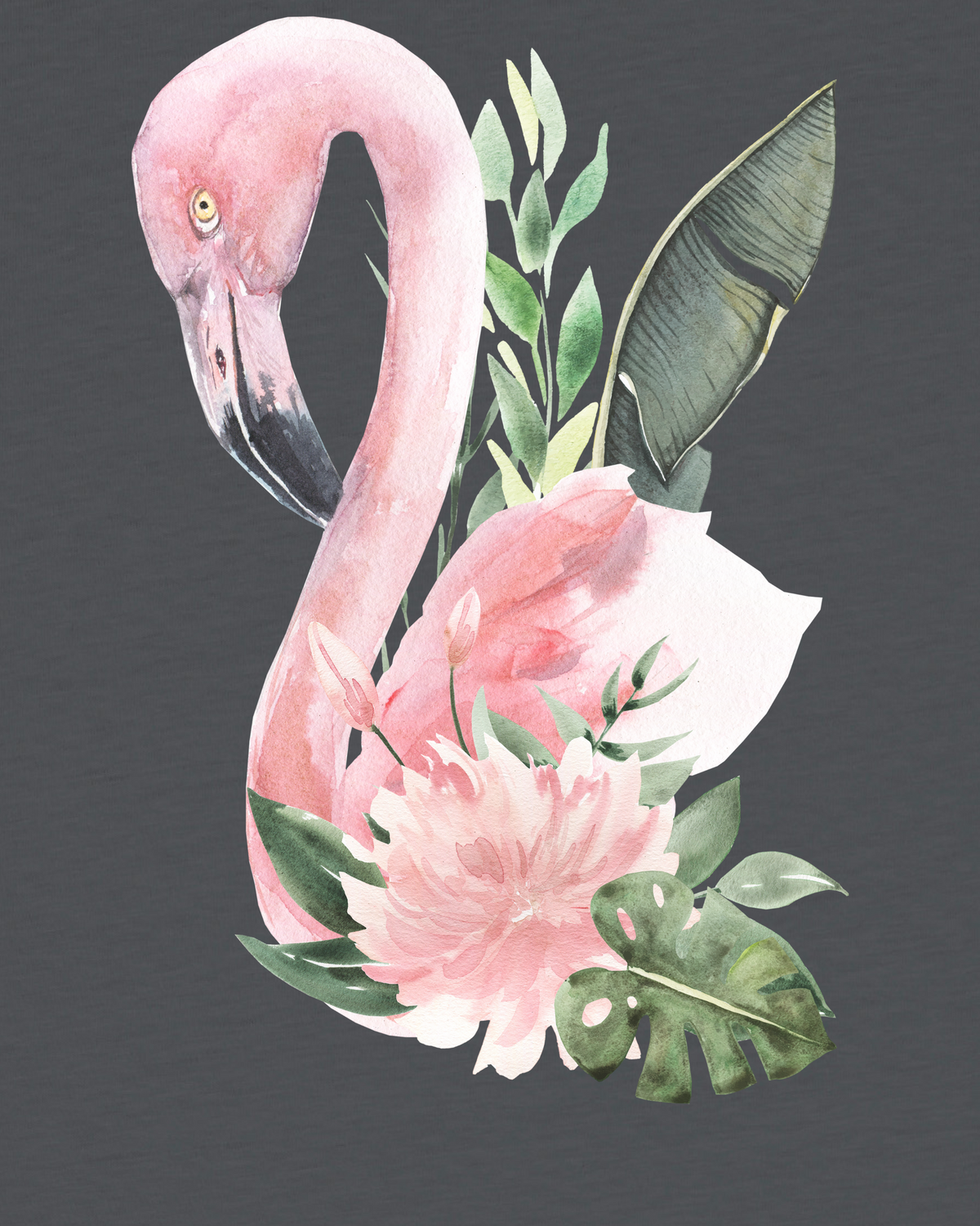 Flamingo mit Blumen | T-Shirt Kinder-detail_front;C253