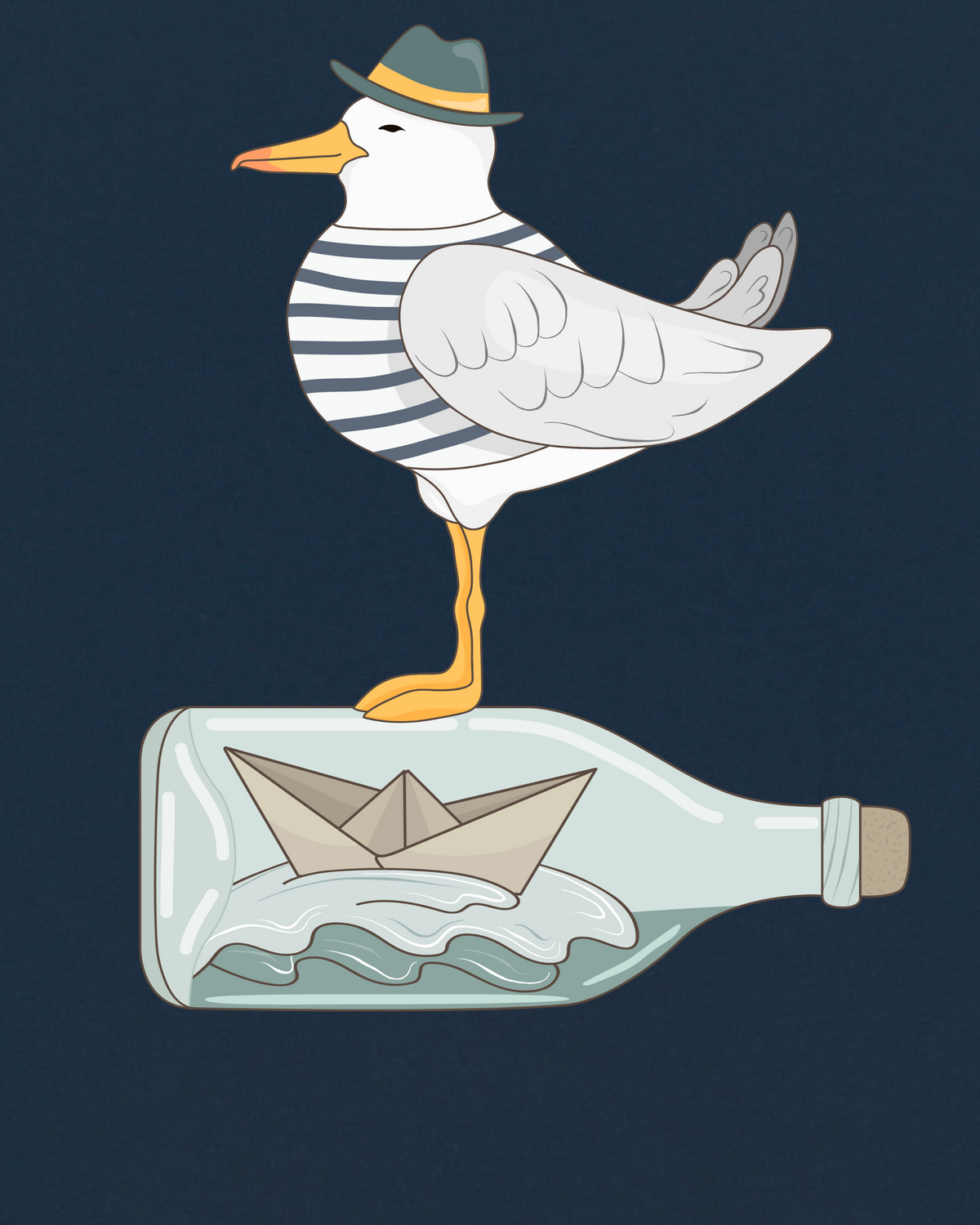 Möwe mit Hut | T-Shirt Kinder-detail_front;C727