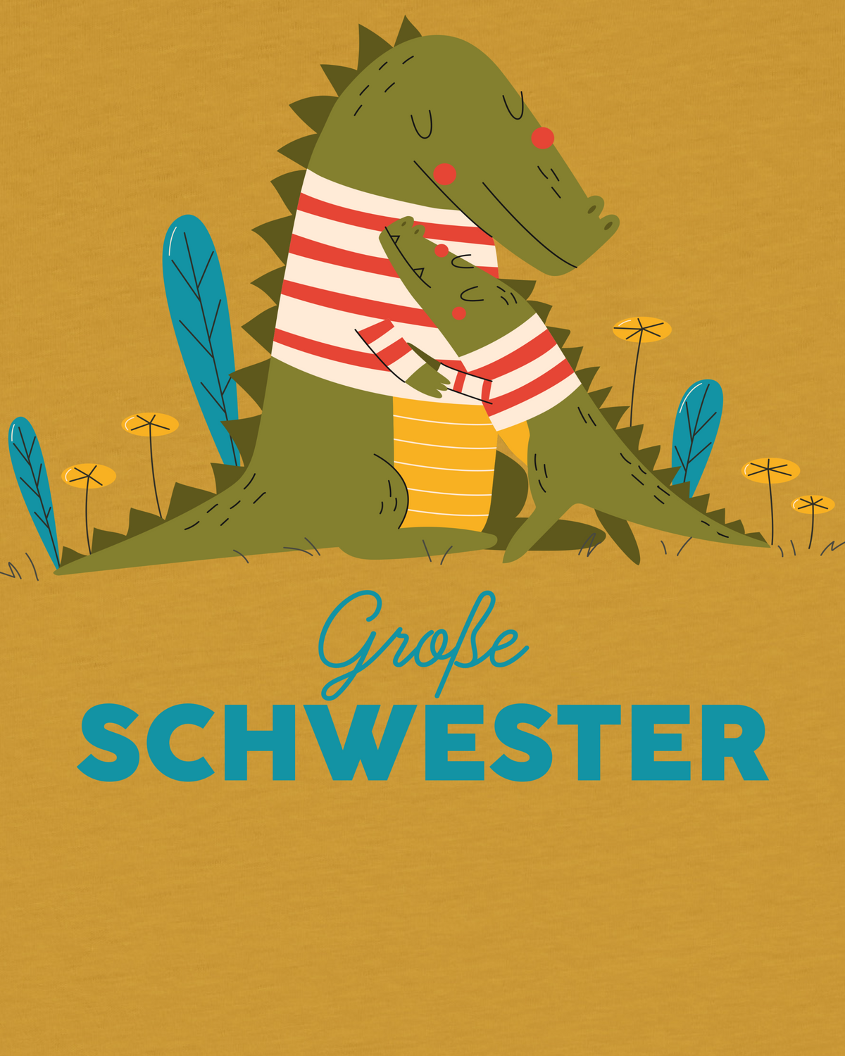 Krokodil Große Schwester | T-Shirt Kinder-detail_front;C048