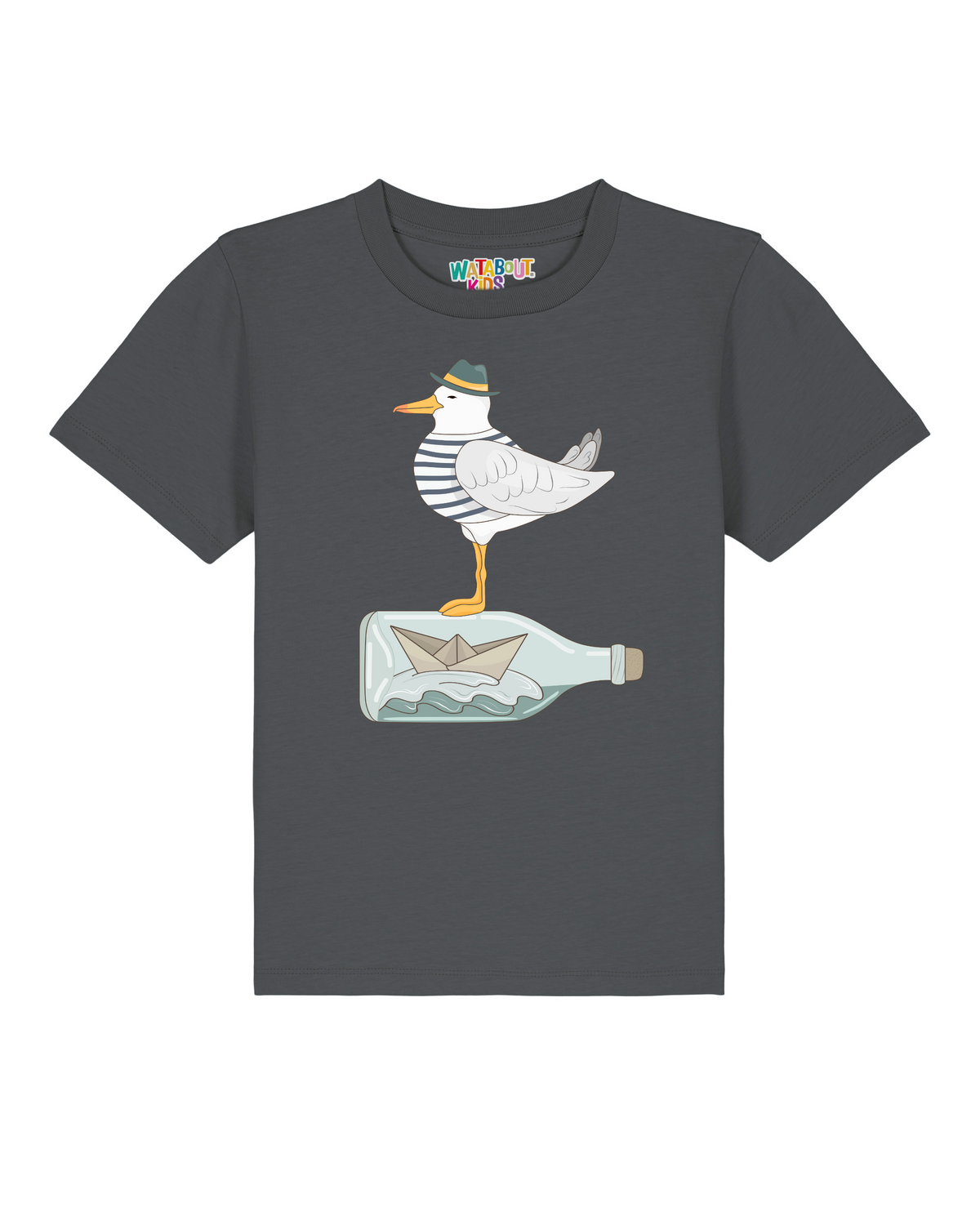 Möwe mit Hut | T-Shirt Kinder-front;C253