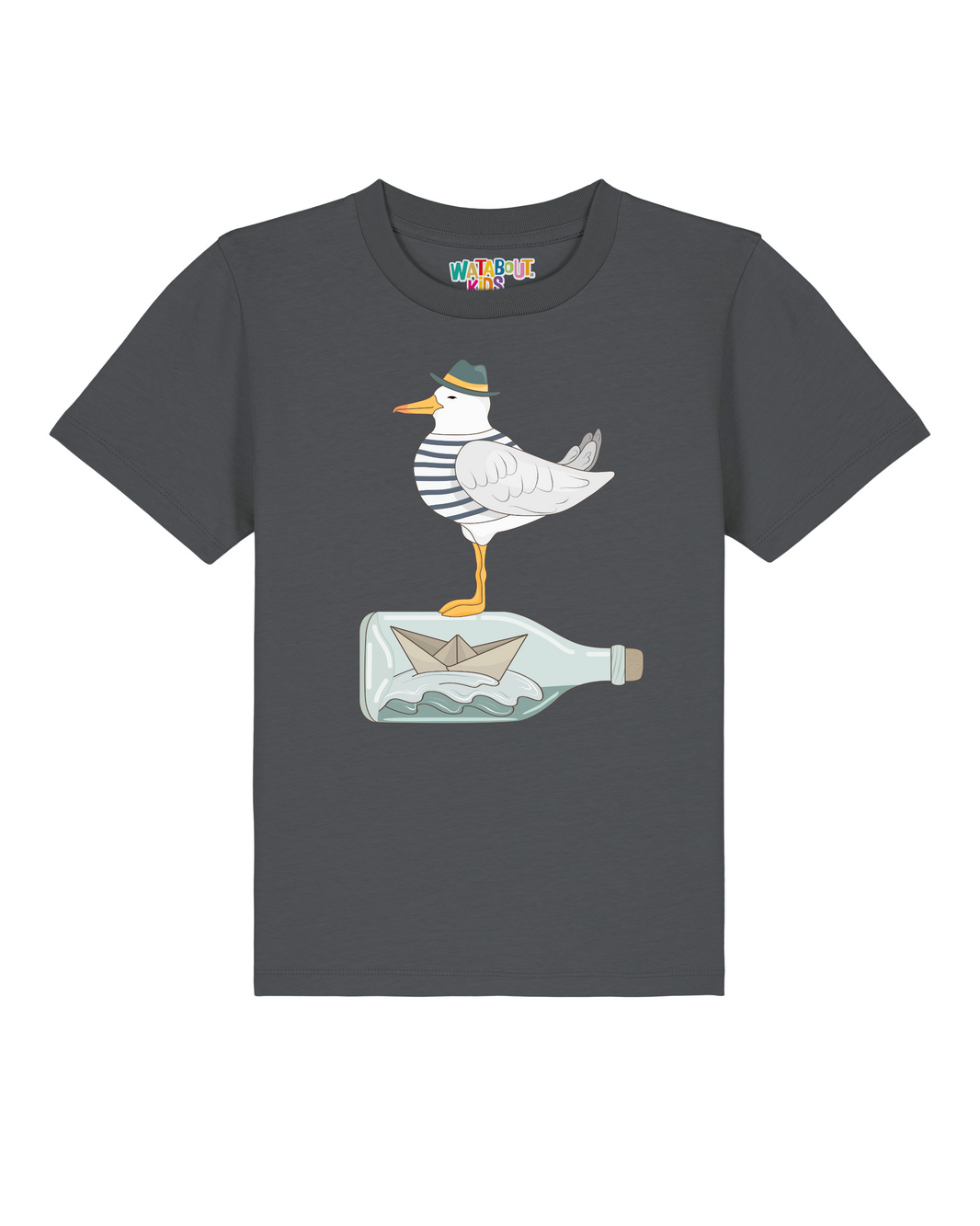 Möwe mit Hut | T-Shirt Kinder-front;C253